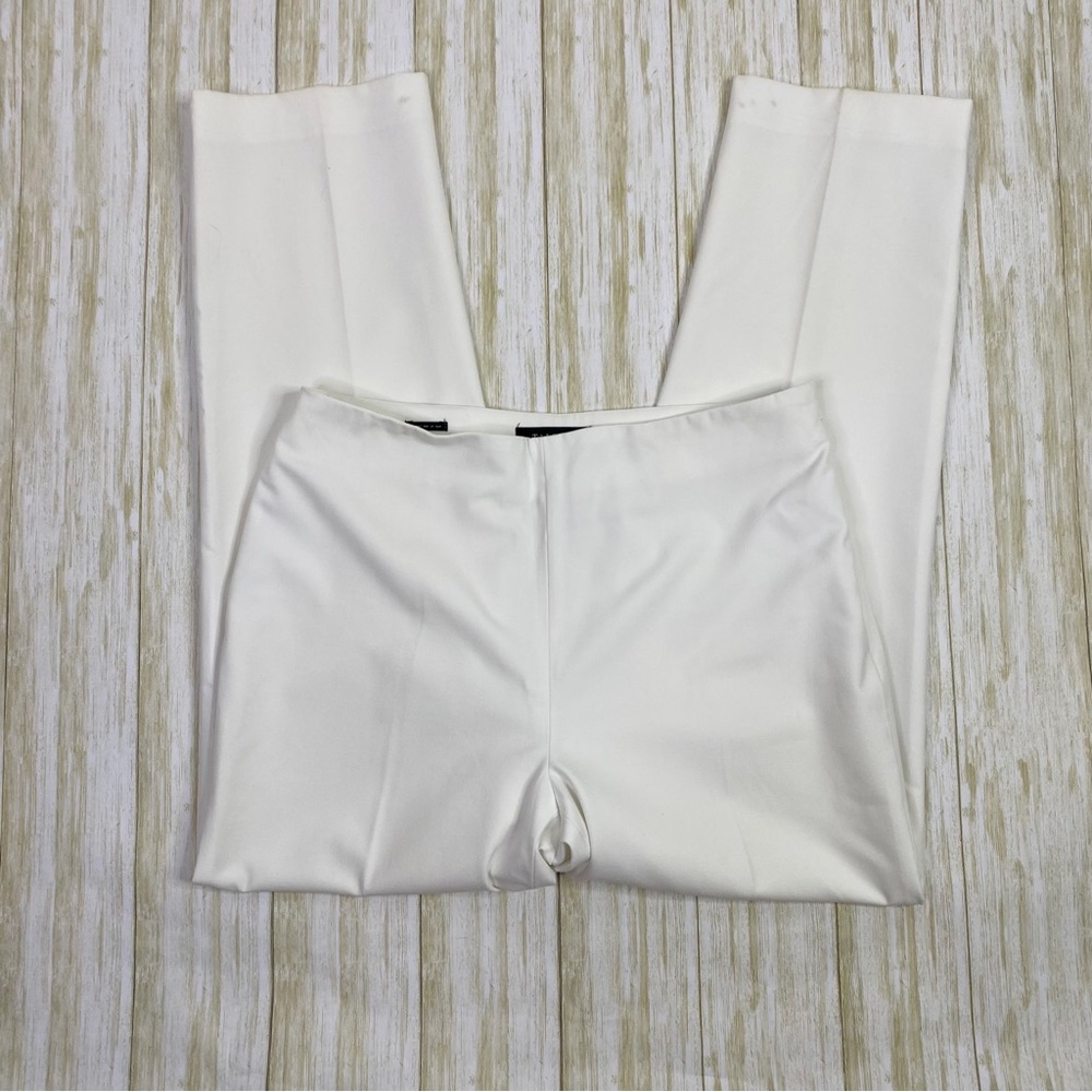 Talbots White Classic Side Zip Slim Trouser Pants